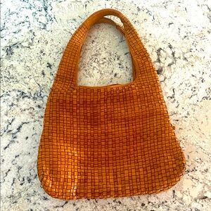 Handcrafted In India- Vintage Look Woven Leather Tote, Shoulder Bag, Handbag